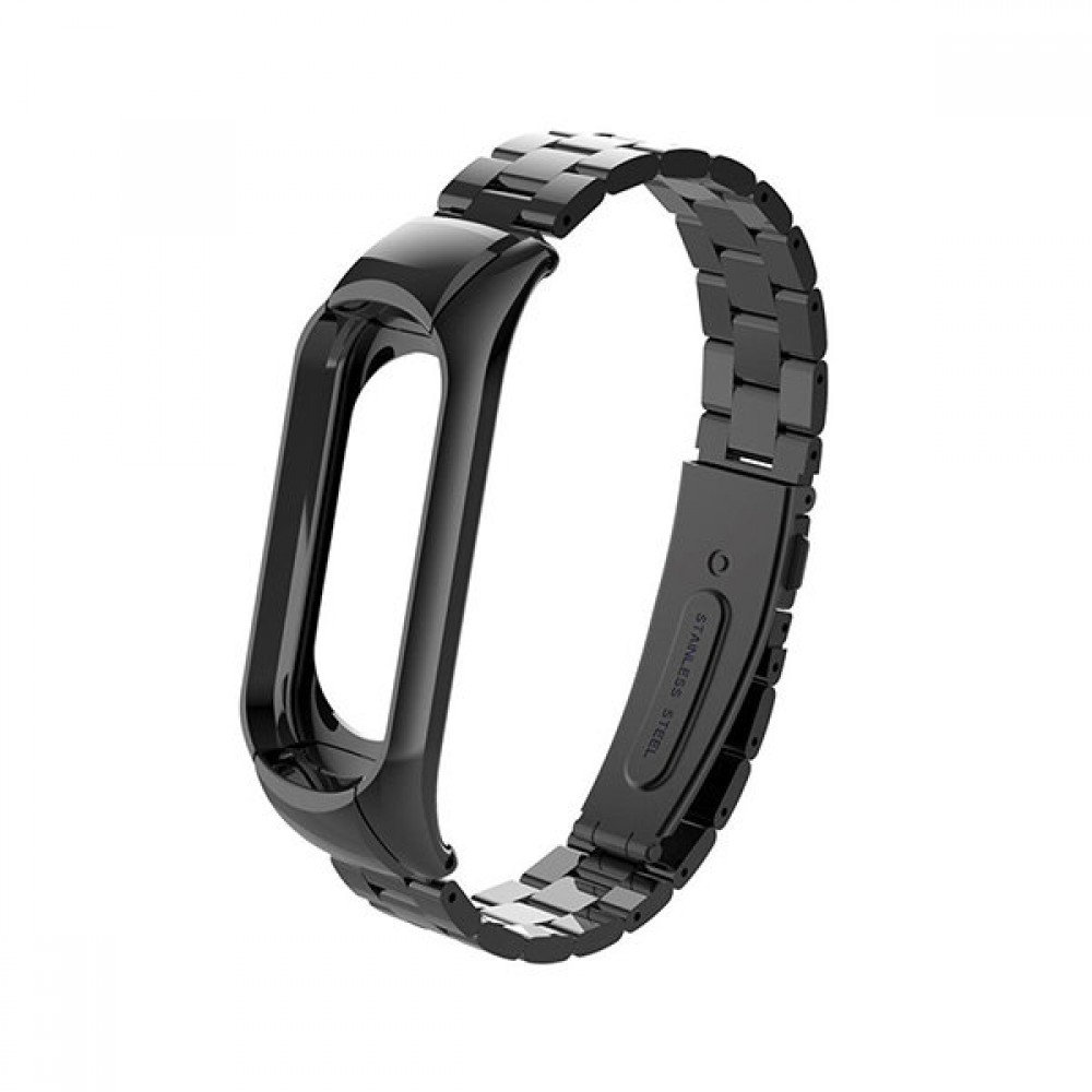 Сменный браслет Xiaomi Mi Band 4 металлический (Черный)