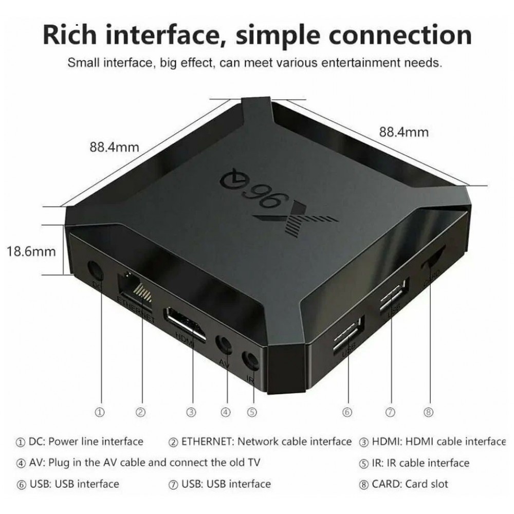 ТВ приставка Android  X96Q 2/16Гб, (Allwinner H313)