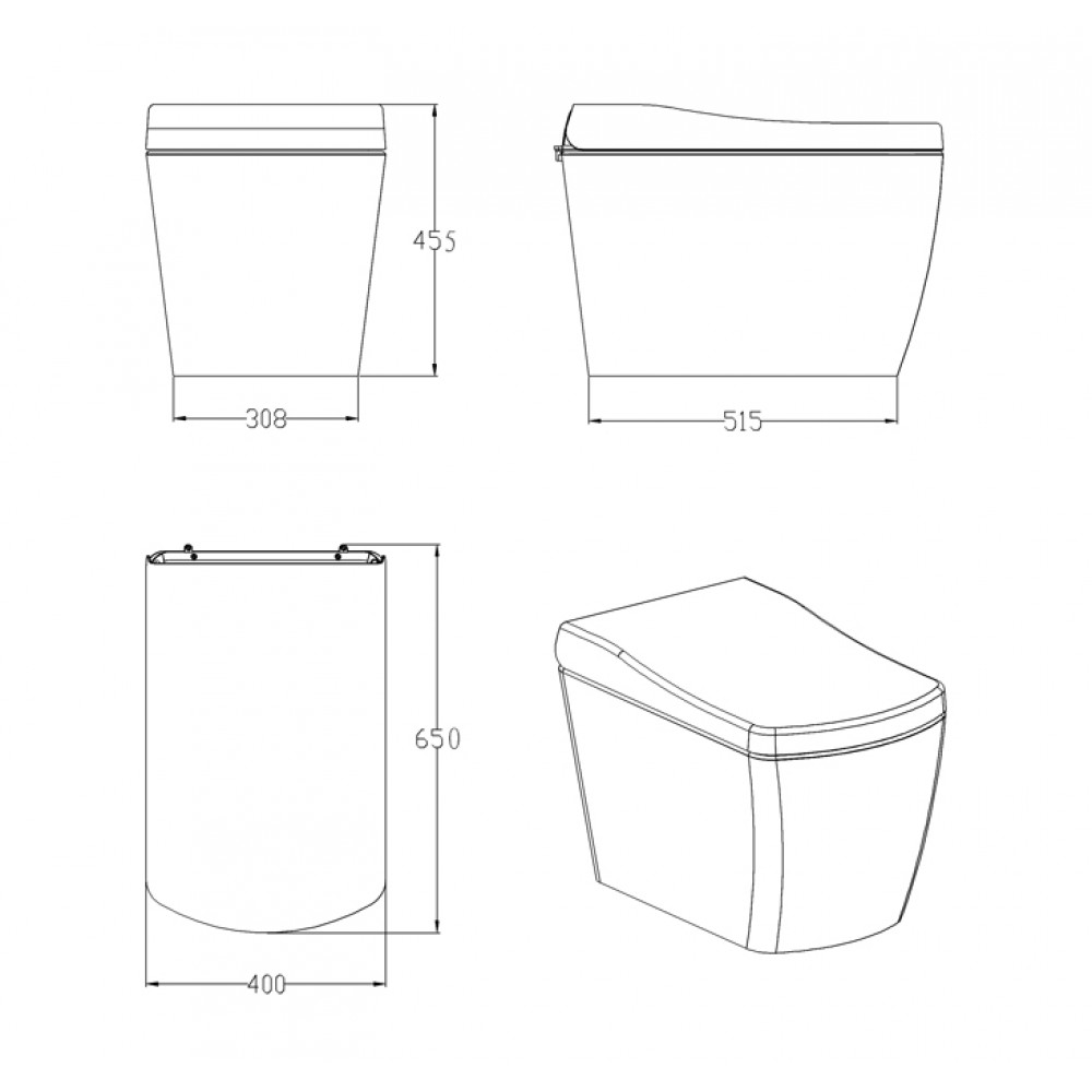 Умный унитаз YouSmart Intelligent Toilet White (S300) 400мм