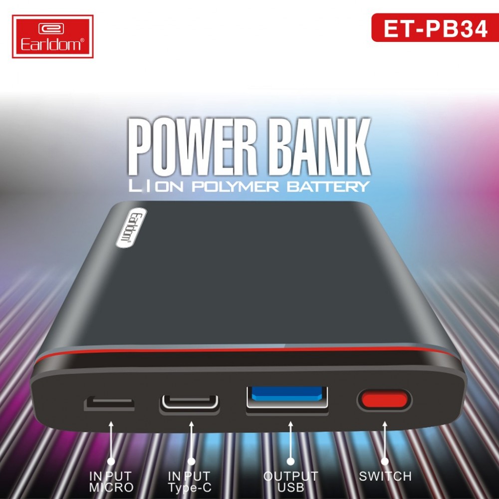 Внешний аккумулятор PowerBank Earldom  ET-PB34 10000mAh