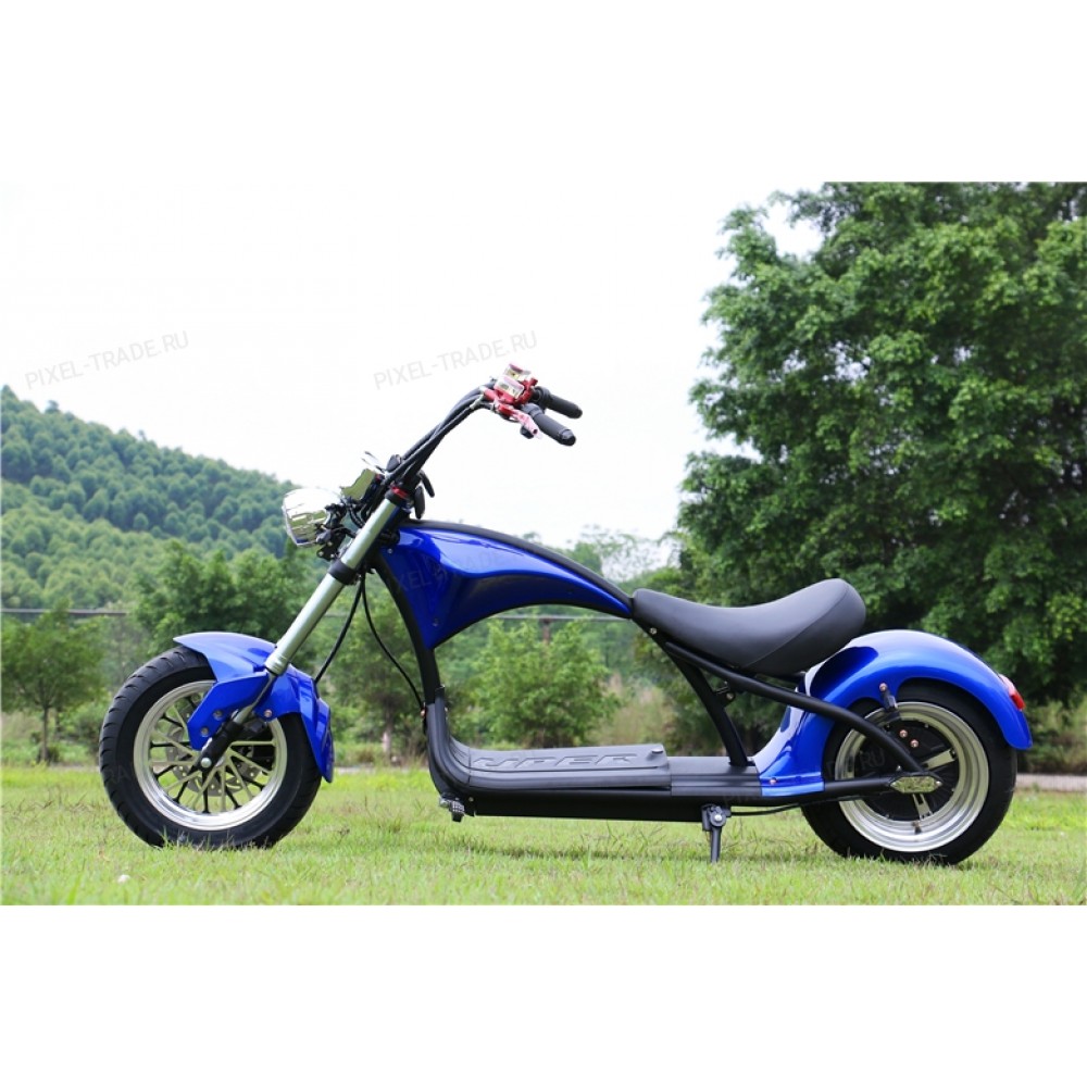 Электроскутер Citycoco Harley Chopper Синий 2000W, 60В 20Ah